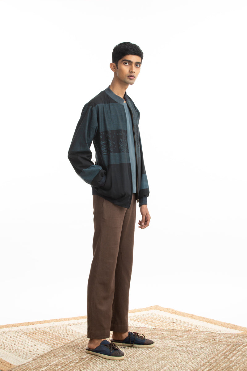 Handwoven Bomber Jacket Co-ord Basic Shirt Trouser by Akaaro Men for men Worldwide