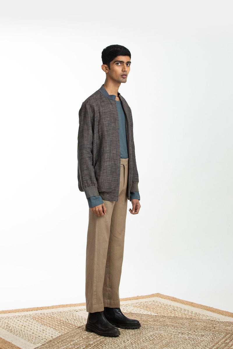 Handwoven Bomber Jacket Co-ord Basic Shirt Trouser by Akaaro Men for men Worldwide