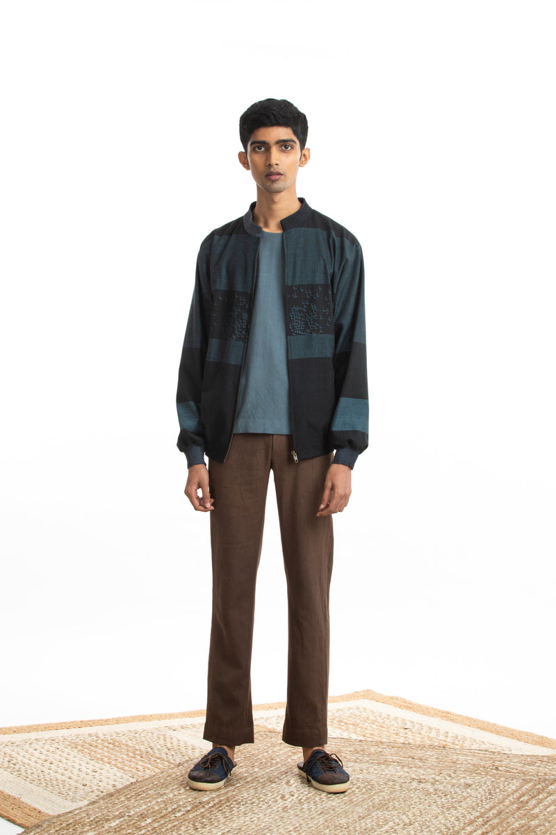 Handwoven Bomber Jacket Co-ord Basic Shirt Trouser by Akaaro Men for men Worldwide