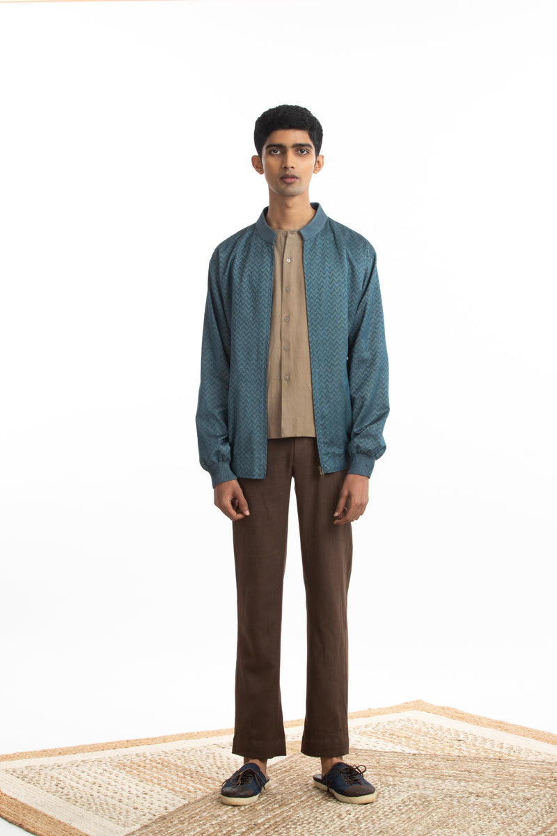 Handwoven Bomber Jacket Co-ord Basic Shirt Trouser by Akaaro Men for men Worldwide