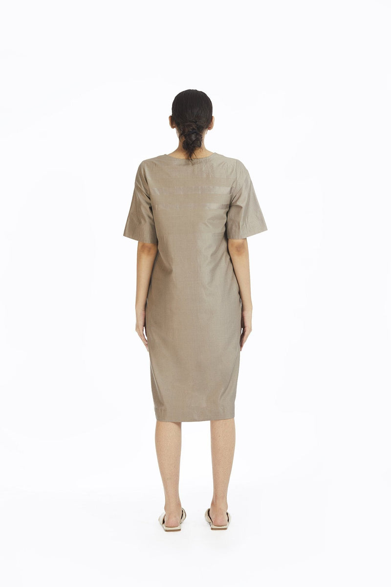 Handwoven Engineered Mudpie Shift Dress by Akaaro for women Worldwide