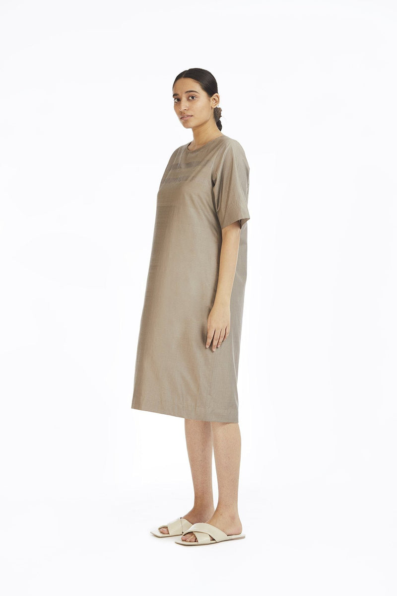 Handwoven Engineered Mudpie Shift Dress by Akaaro for women Worldwide