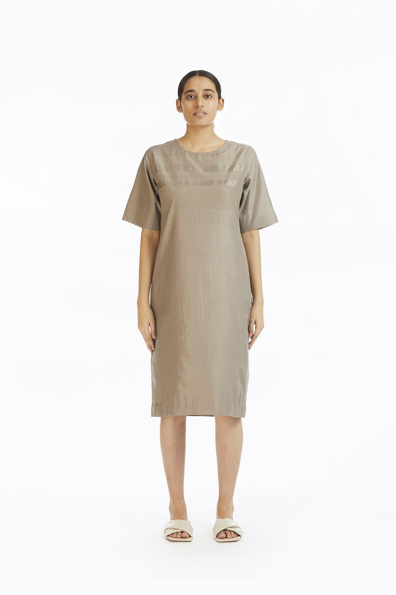 Handwoven Engineered Mudpie Shift Dress by Akaaro for women Worldwide