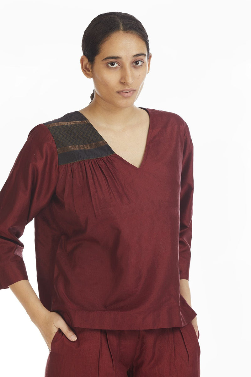 Handwoven Engineered Silk Top by Akaaro for women Worldwide