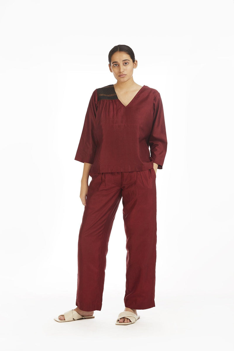 Handwoven Engineered Silk Top by Akaaro for women Worldwide