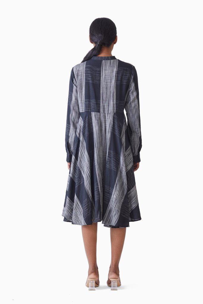Handwoven Ikat Flare Dress by Akaaro for women Worldwide