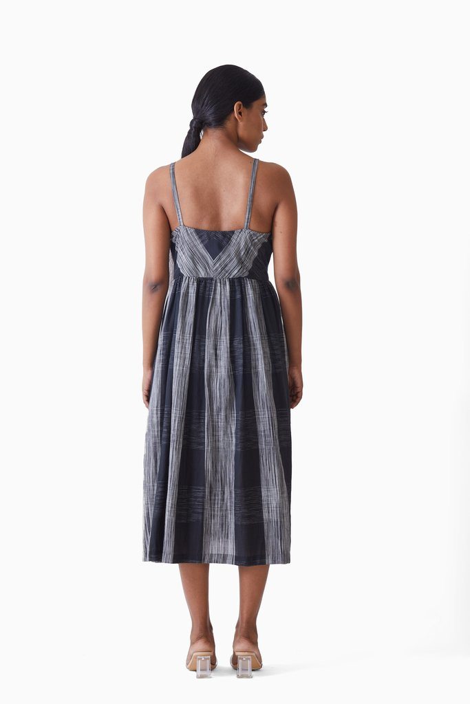 Handwoven Ikat Flare Strap Dress by Akaaro for women Worldwide