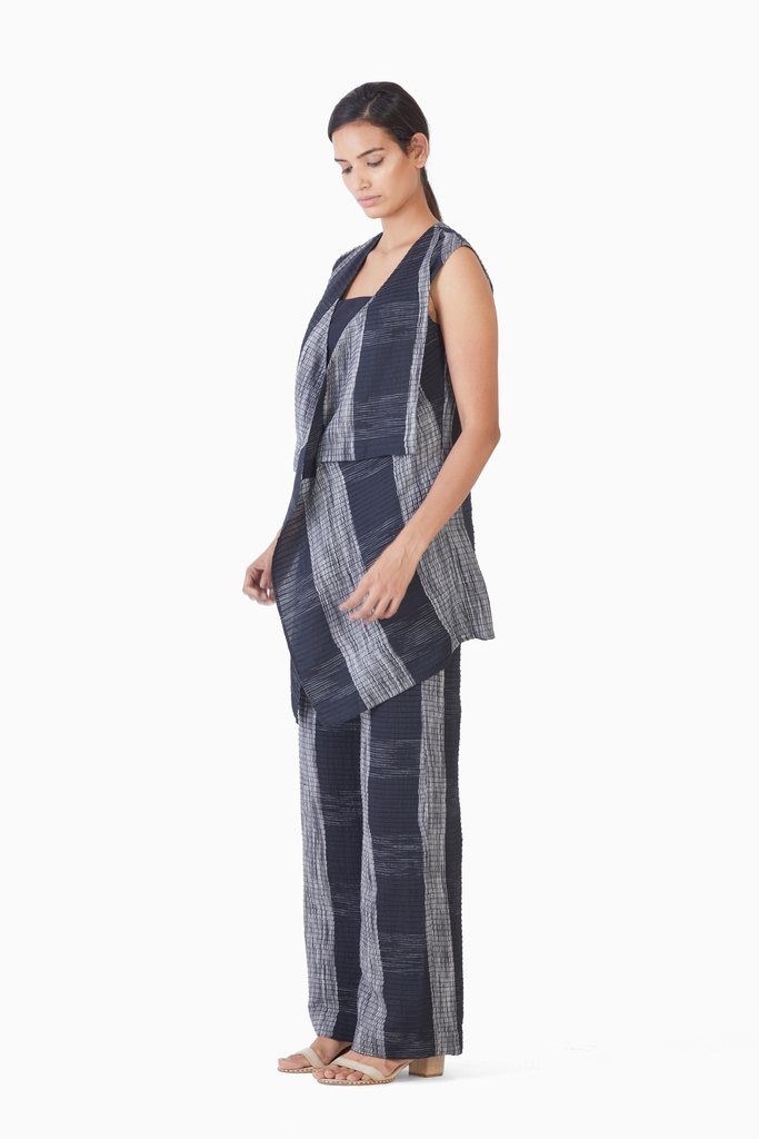 Handwoven Ikat Pintucked Cape by Akaaro for women Worldwide