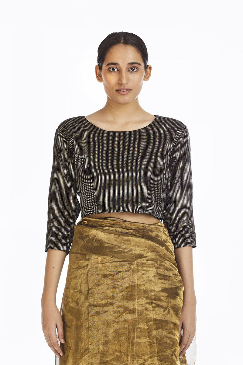 Handwoven Liquid Molten Gold Metallic Saree by Akaaro for women Worldwide