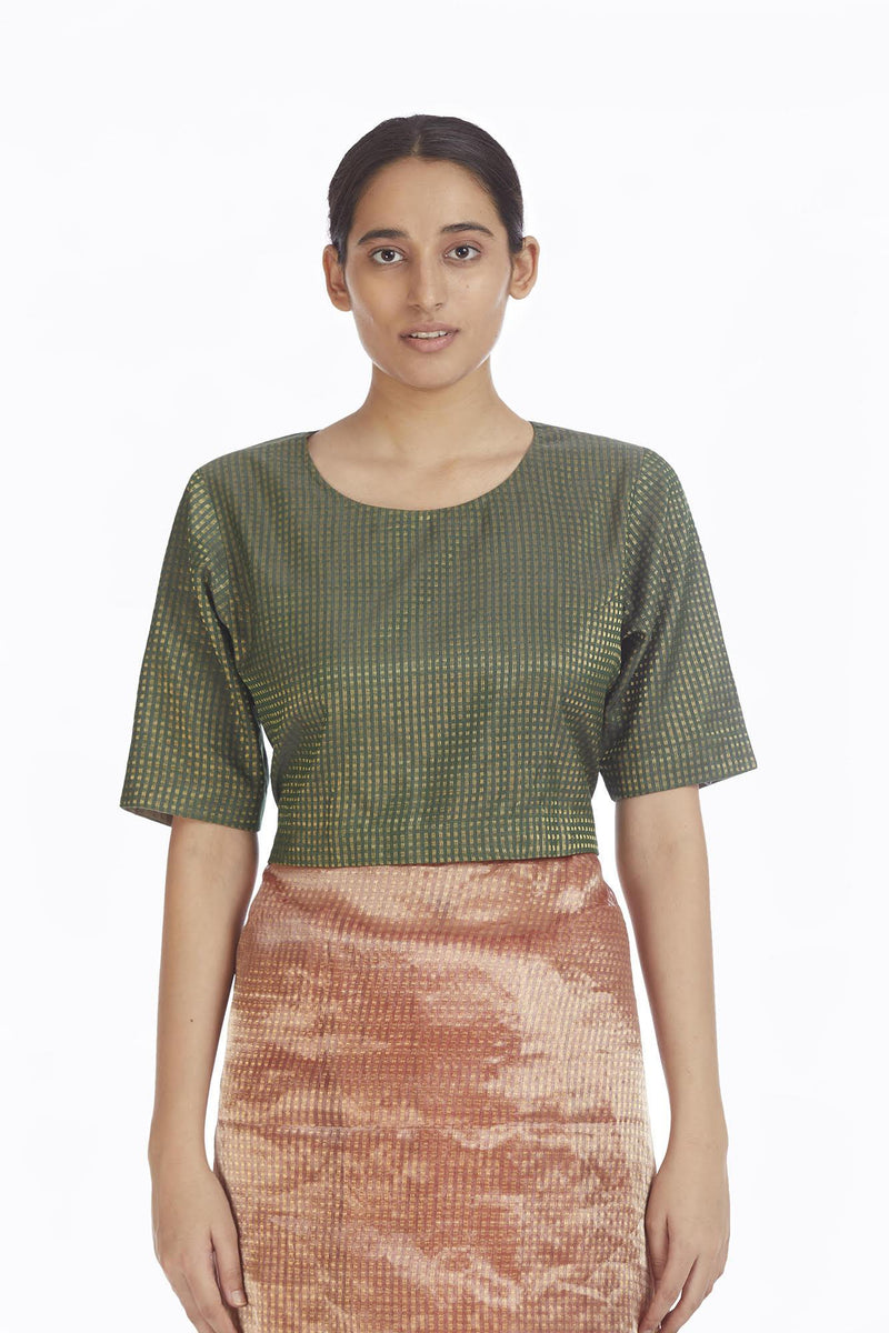 Handwoven Liquid Molten Pink Textured Metallic Saree by Akaaro for women Worldwide