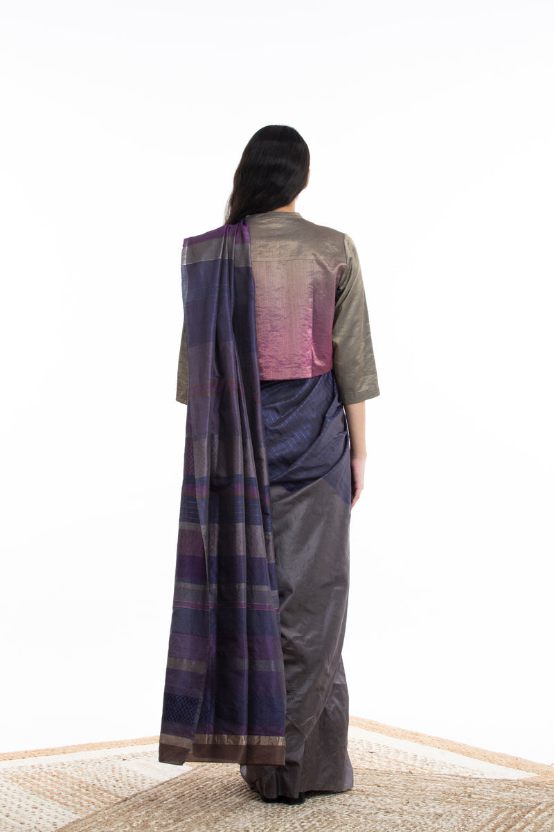 Handwoven Multicolor Engineered Silk Saree by Akaaro for women Worldwide