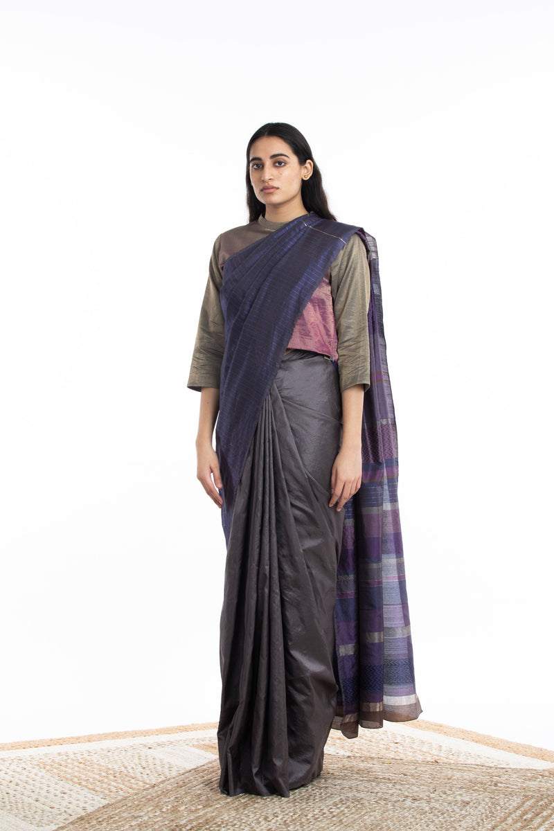 Handwoven Multicolor Engineered Silk Saree by Akaaro for women Worldwide