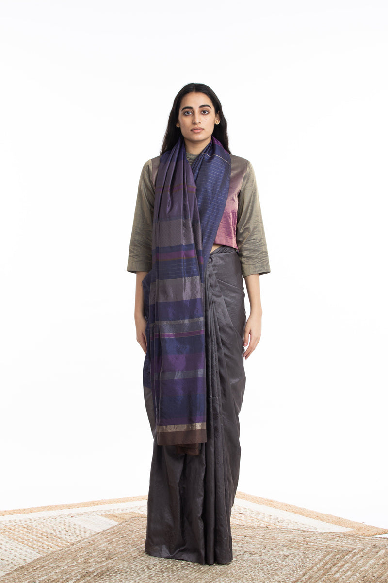 Handwoven Multicolor Engineered Silk Saree by Akaaro for women Worldwide