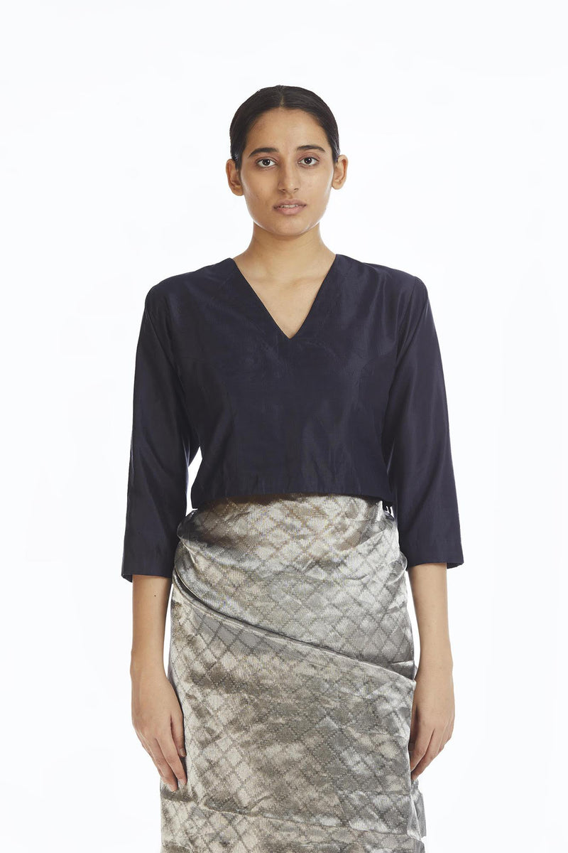 Handwoven Silver Longline Metallic Saree by Akaaro for women Worldwide