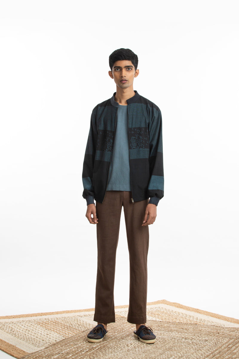 Handwoven Straight Brown Trouser by Akaaro Men for men Worldwide