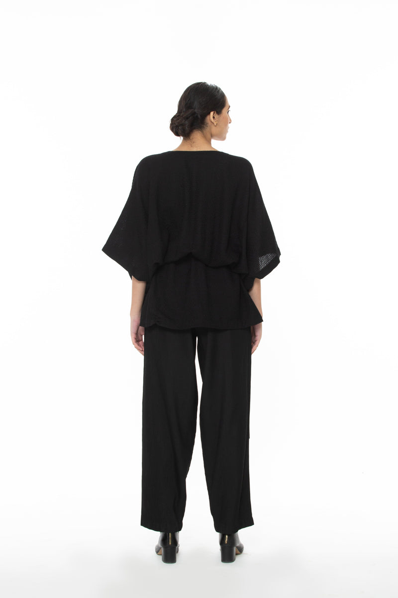 Handwoven V Neck Side Tie Marino Wool Top by Akaaro for women Worldwide