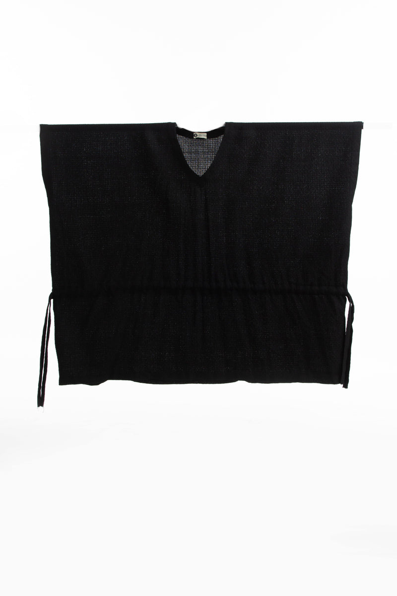 Handwoven V Neck Side Tie Marino Wool Top by Akaaro for women Worldwide