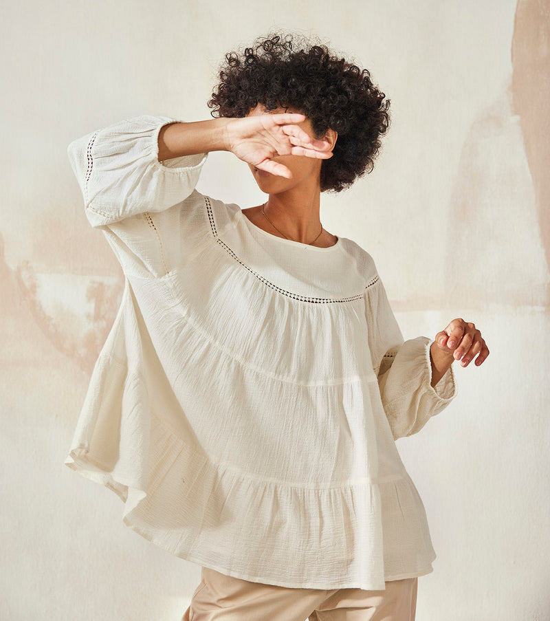 Heaven's Hope Top & Tunics by Khara Kapas in white for women Worldwide