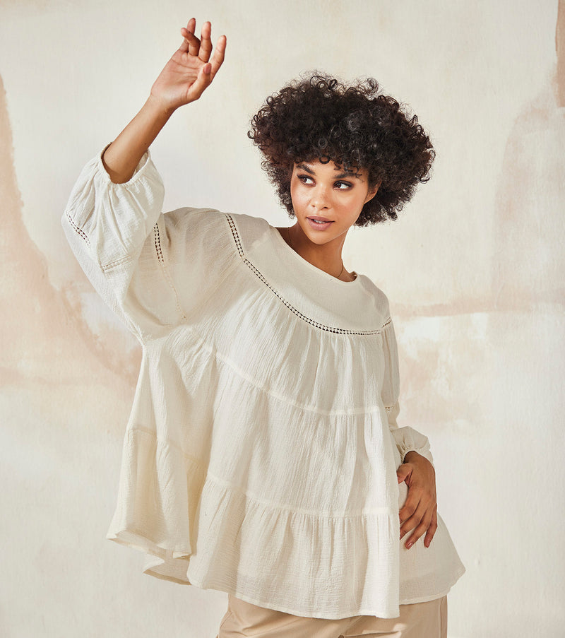 Heaven's Hope Top & Tunics by Khara Kapas in white for women Worldwide