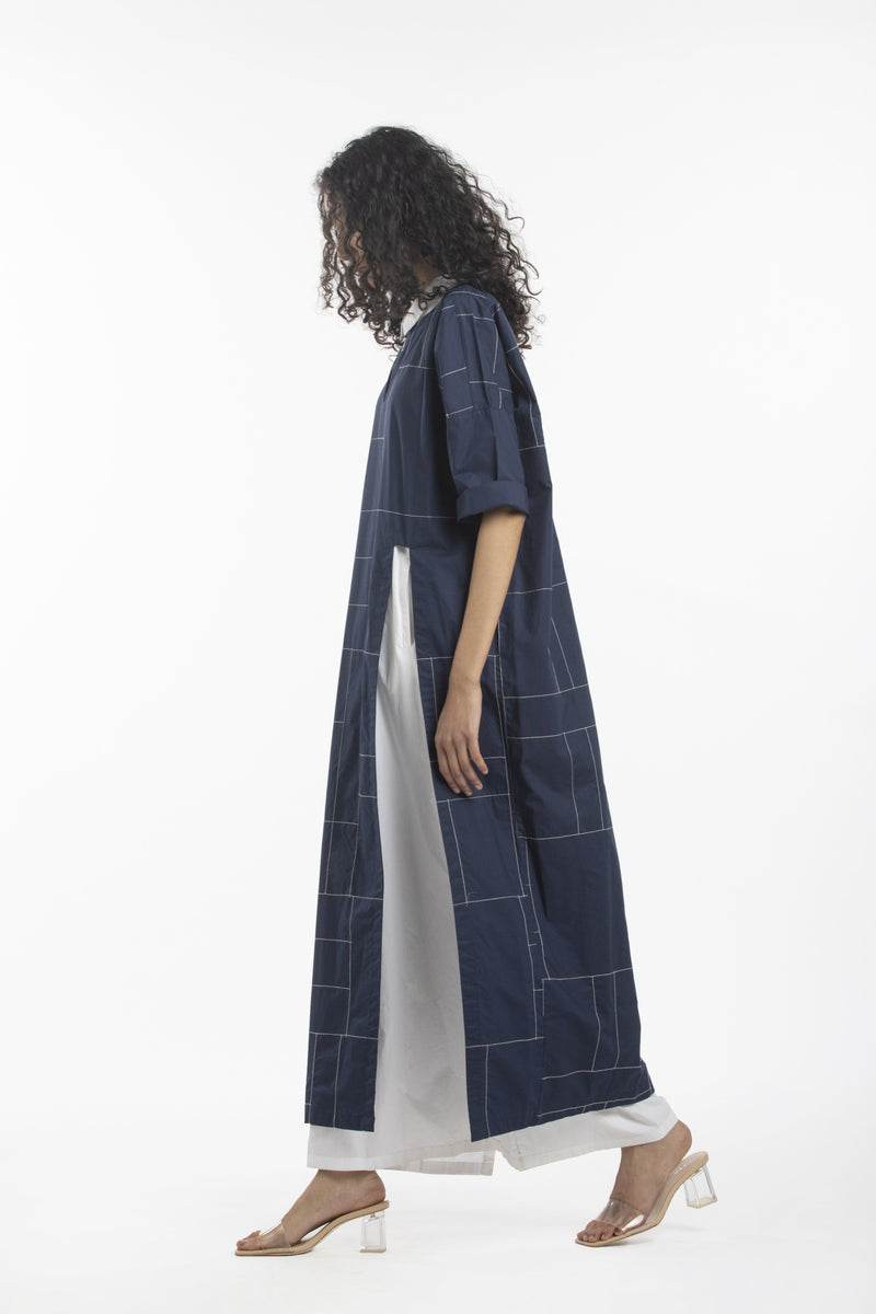 HIGH SLIT DRESS CO-ORD- NAVY by THREE for women Worldwide