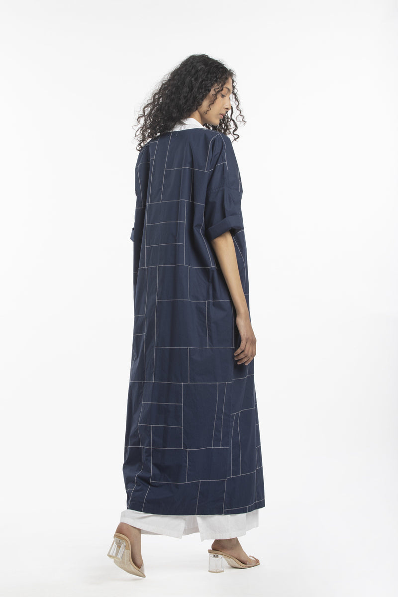 HIGH SLIT DRESS CO-ORD- NAVY by THREE for women Worldwide