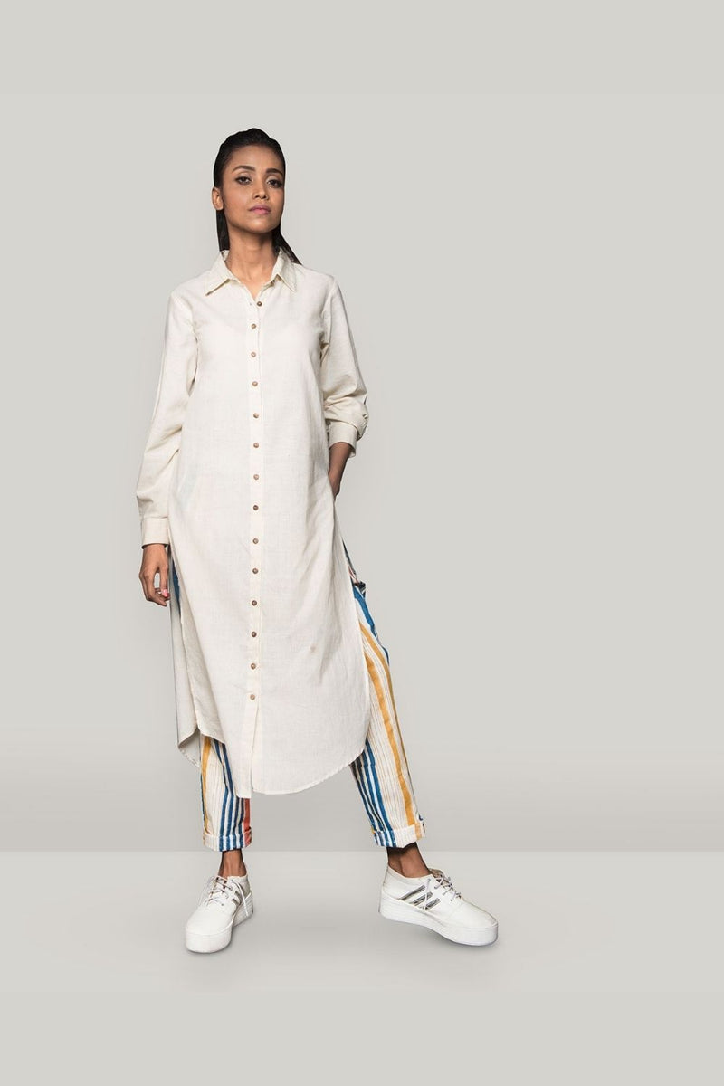 HIGH SLIT SHIRT WITH KNOTTED PANTS (2PC SET) by Rias for women Worldwide