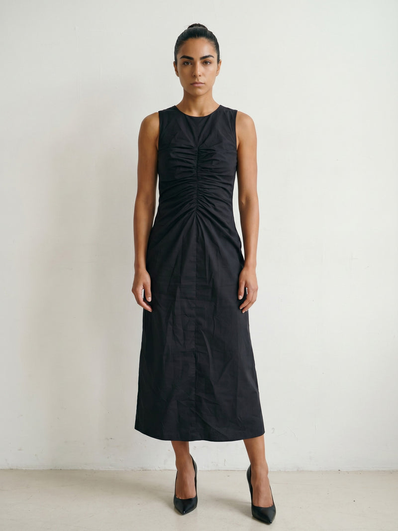 Sarah Noir Dress poplin dress by Doodlage in black for women Worldwide