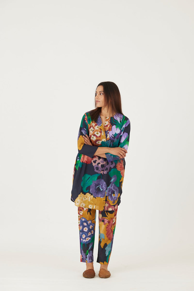 FARAH BLACK COTTON KURTA SET Kurta Sets by Yam for women Worldwide