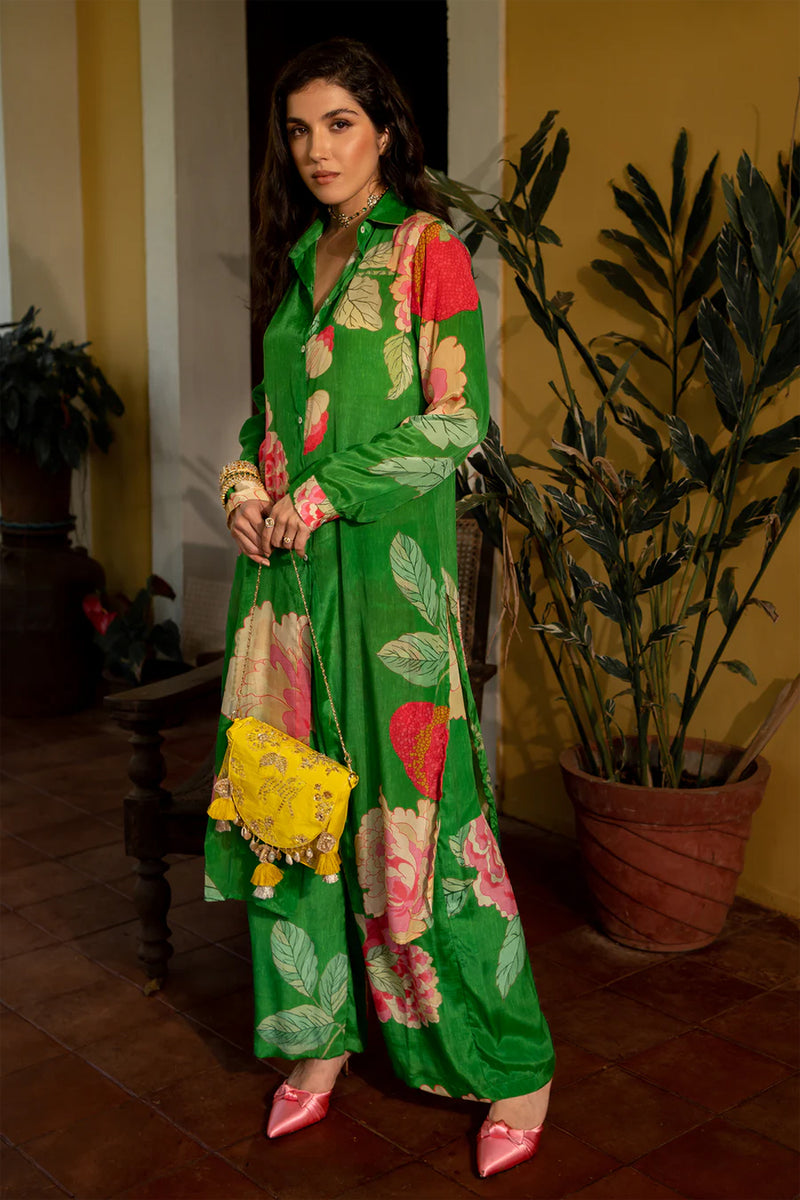 Lacey Kurta Set crepe kurta/kurta set by Paulmi & Harsh in green for women Worldwide