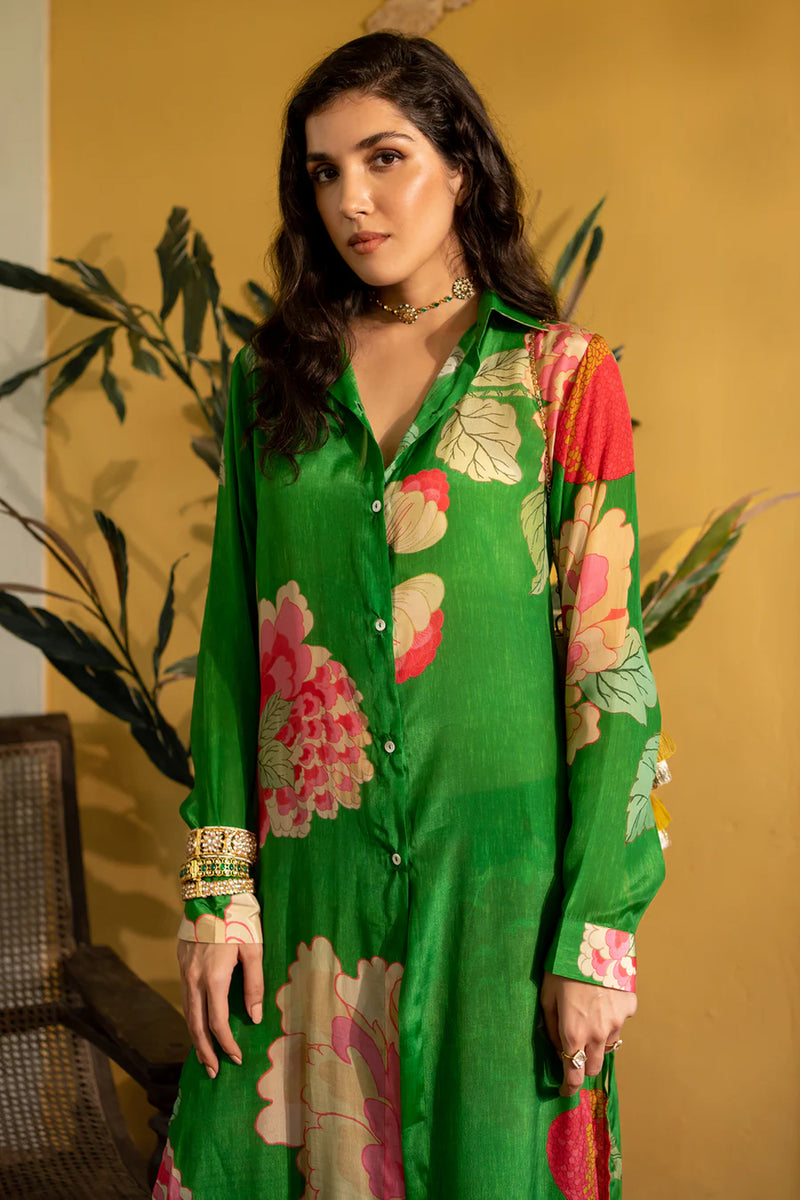 Lacey Kurta Set crepe kurta/kurta set by Paulmi & Harsh in green for women Worldwide