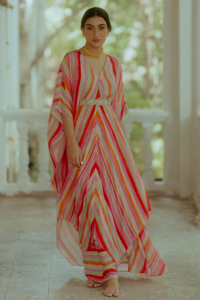 Osana Kaftan Set pure crepe indo-western by Paulmi & Harsh in multi-color for women Worldwide