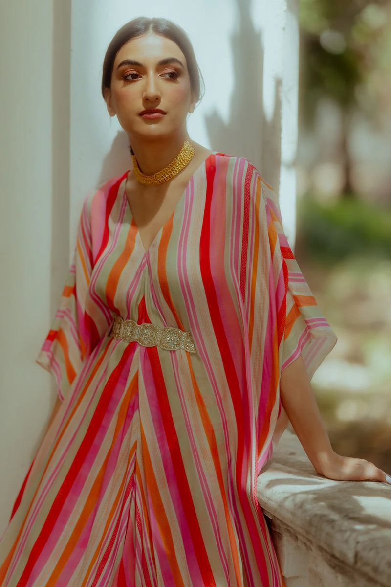 Osana Kaftan Set pure crepe indo-western by Paulmi & Harsh in multi-color for women Worldwide