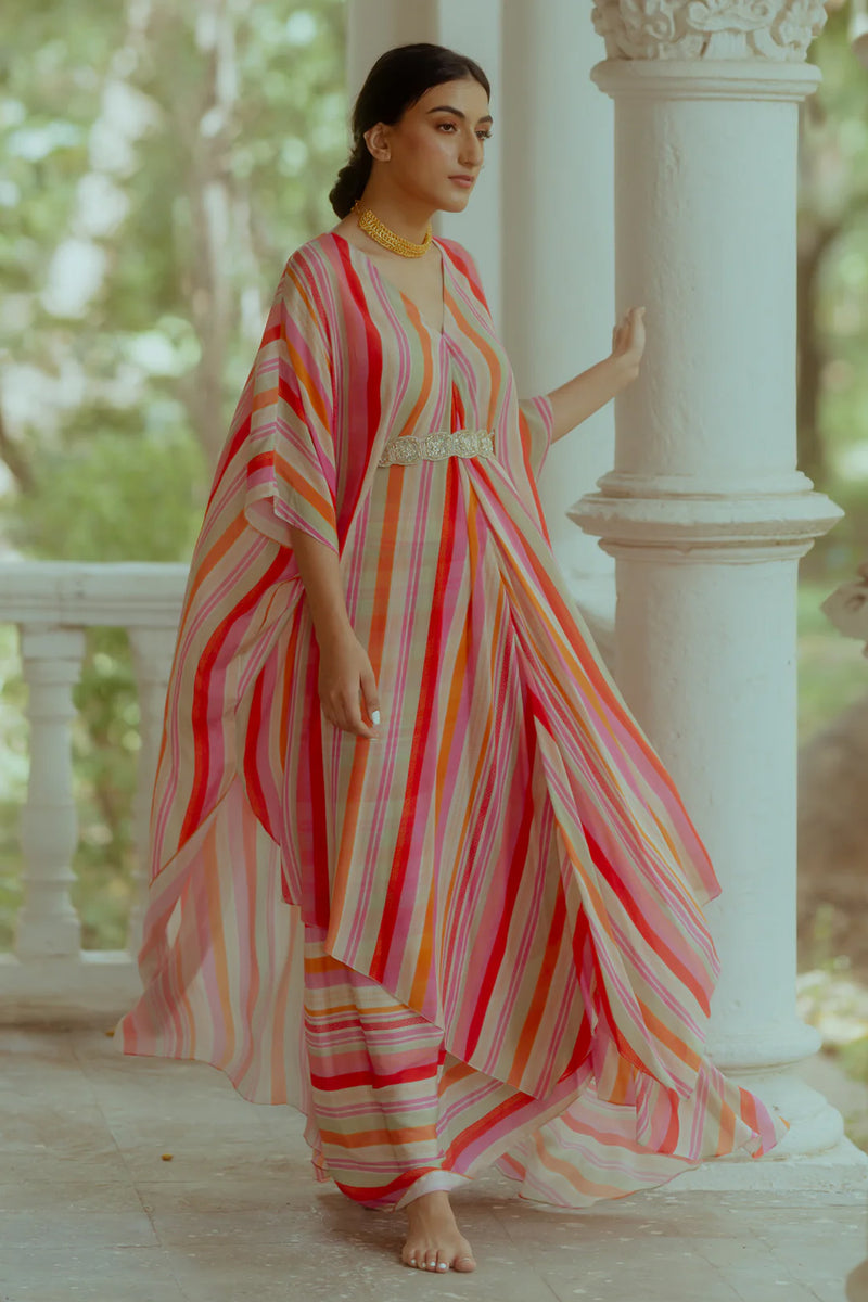 Osana Kaftan Set pure crepe indo-western by Paulmi & Harsh in multi-color for women Worldwide