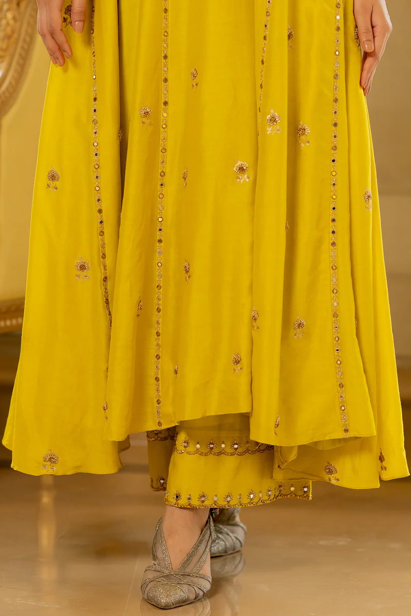 Tenley Kurta Set – Yellow chiniya silk kurta/kurta set by Paulmi & Harsh in yellow for women Worldwide