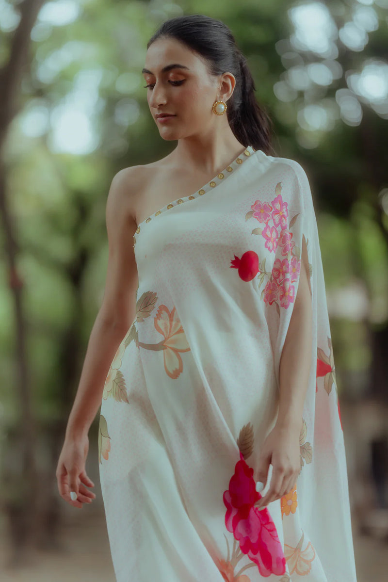 Calla Dress Set – Off White pure crepe kurta/kurta set by Paulmi & Harsh in white for women Worldwide