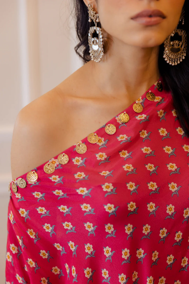 Lela Co-Ord Set viscose cotton silk indo-western by Paulmi & Harsh in pink for women Worldwide