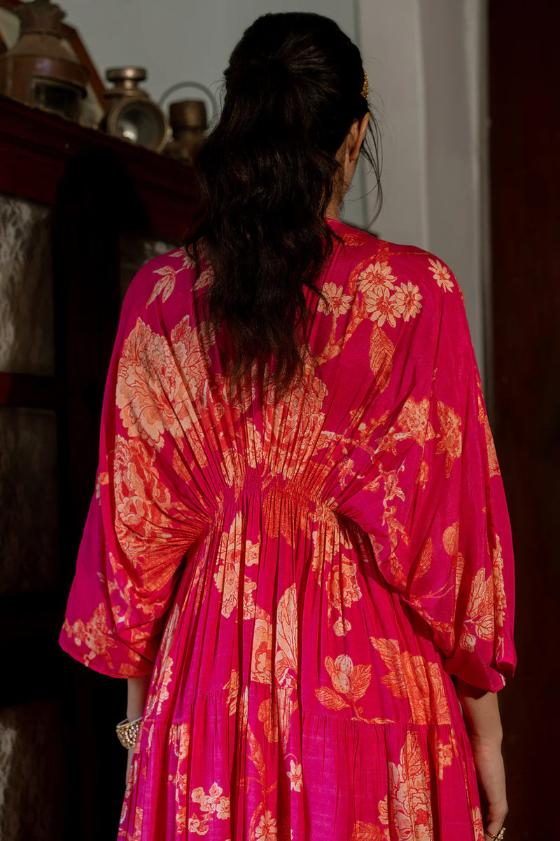 Saskia Kaftan Set cotton silk indo-western by Paulmi & Harsh in pink for women Worldwide