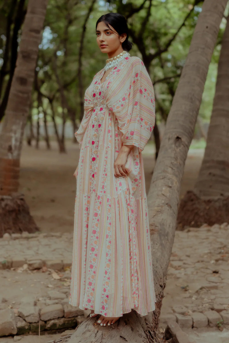 Kamaya Kaftan viscose georgette indo-western by Paulmi & Harsh in pink for women Worldwide