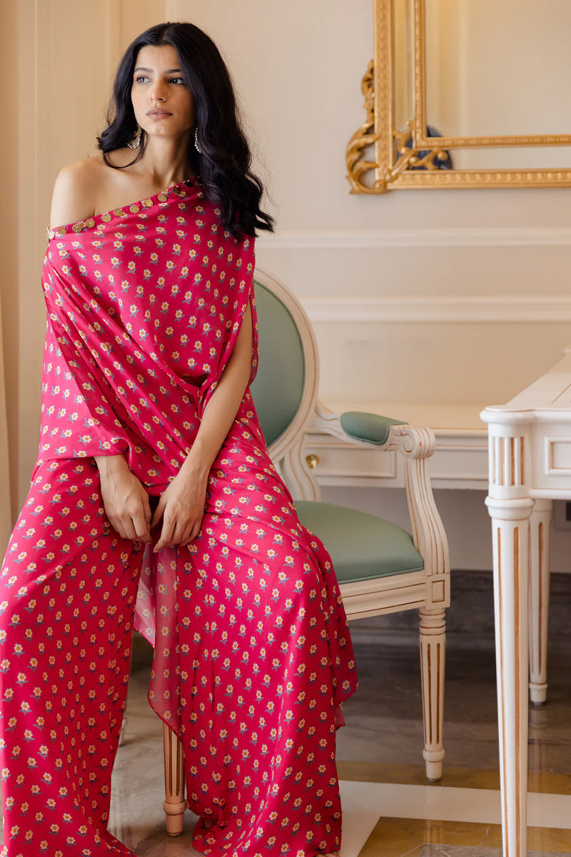 Lela Co-Ord Set viscose cotton silk indo-western by Paulmi & Harsh in pink for women Worldwide