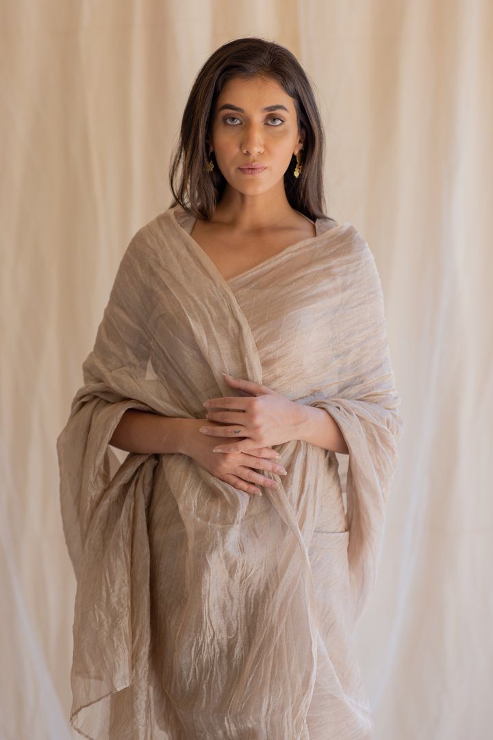 Inara Tissue Saree & Blouse by Nirjara for women Worldwide