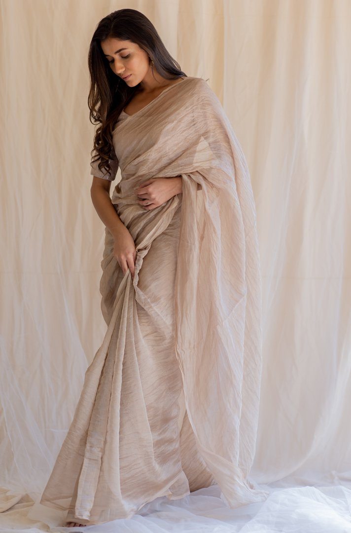 Inara Tissue Saree & Blouse by Nirjara for women Worldwide