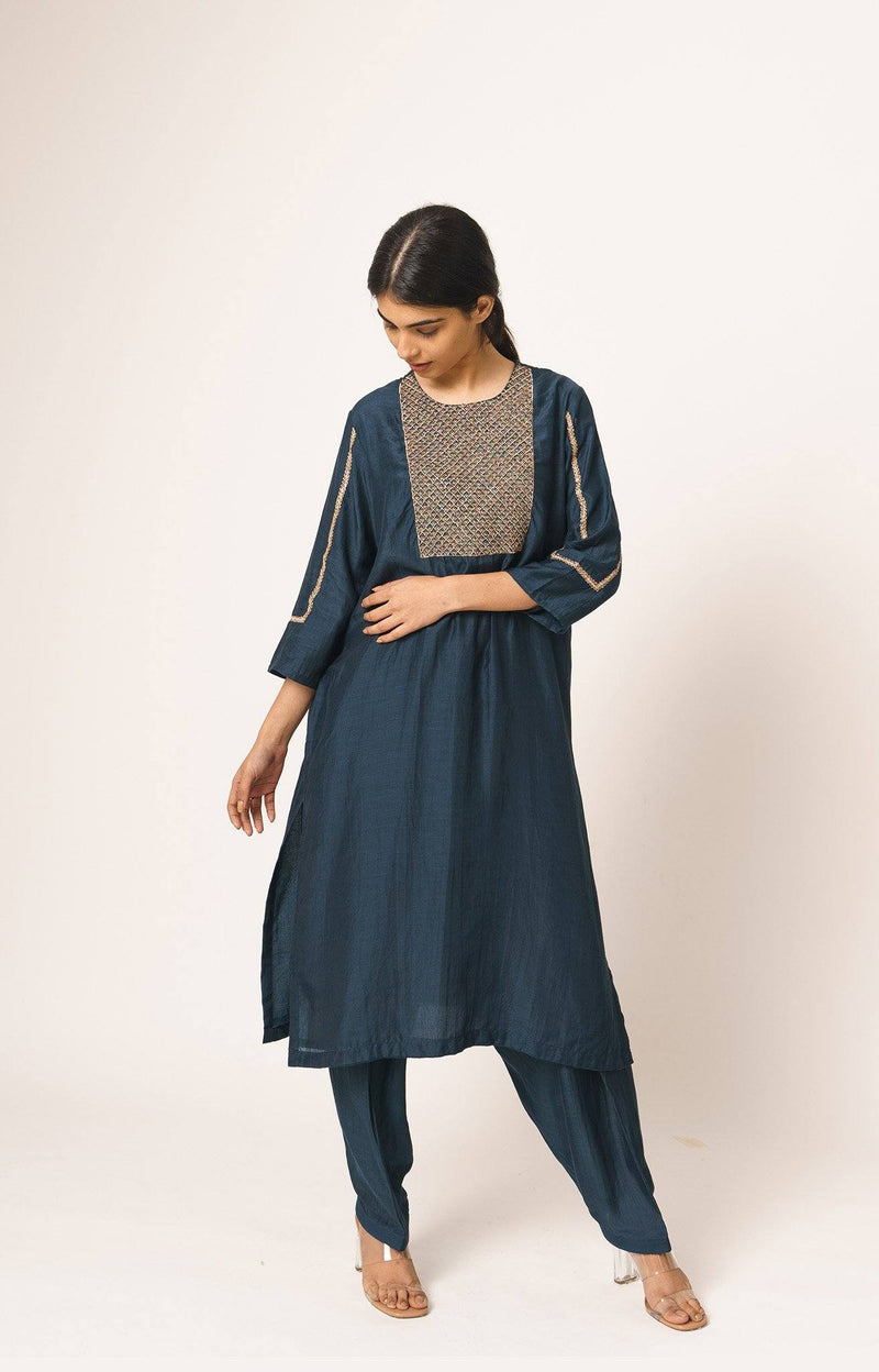 Indigo Aayat Kurta and Pant Set Fashion DOT