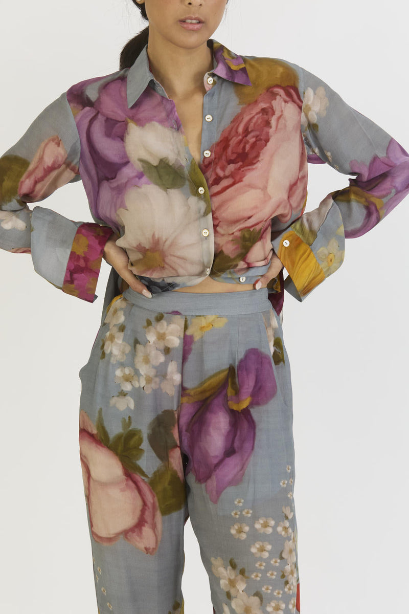 INDIGO ROSE CO-ORD by Yam in blue color for women Worldwide