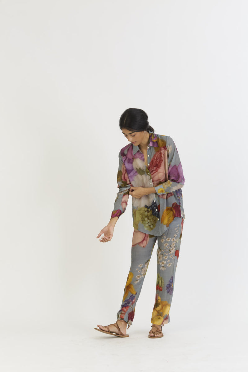 INDIGO ROSE CO-ORD by Yam in blue color for women Worldwide