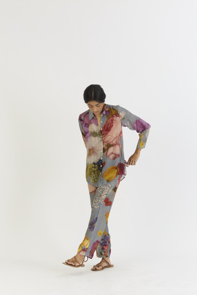 INDIGO ROSE CO-ORD by Yam in blue color for women Worldwide