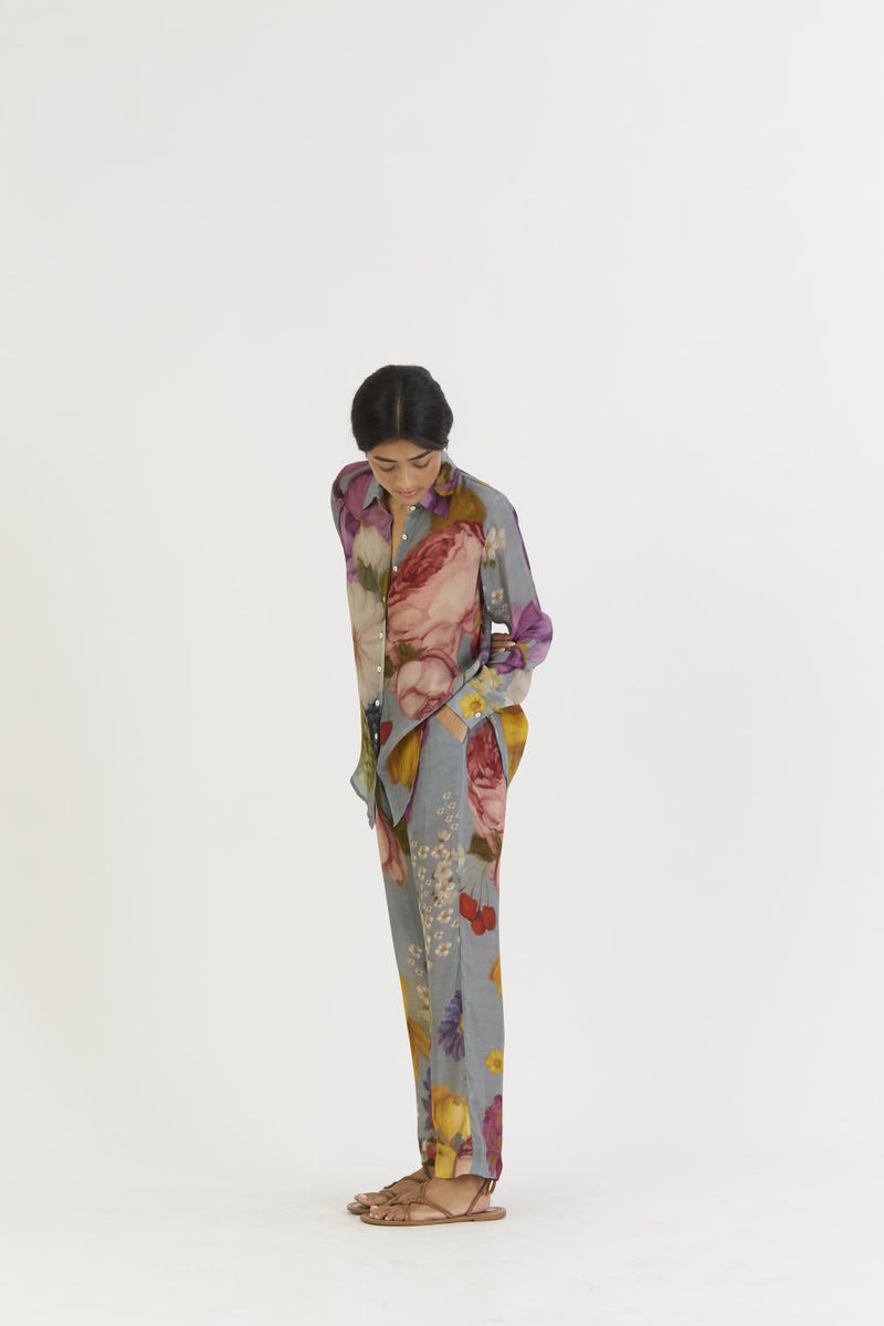 INDIGO ROSE CO-ORD by Yam in blue color for women Worldwide