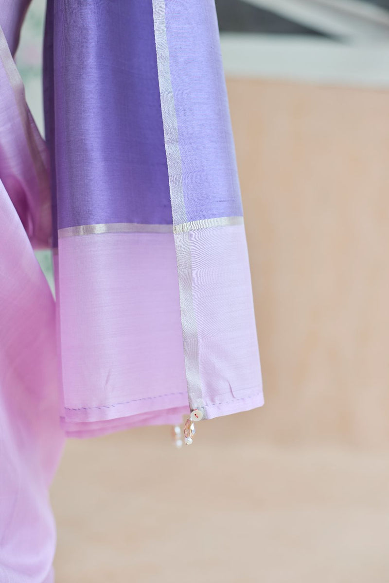 Orchid Mist Chanderi Sari silk by Nadiya Paar for women Worldwide