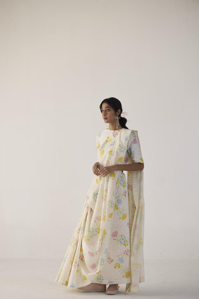 Marigolds Silk and Cotton Chanderi Sari