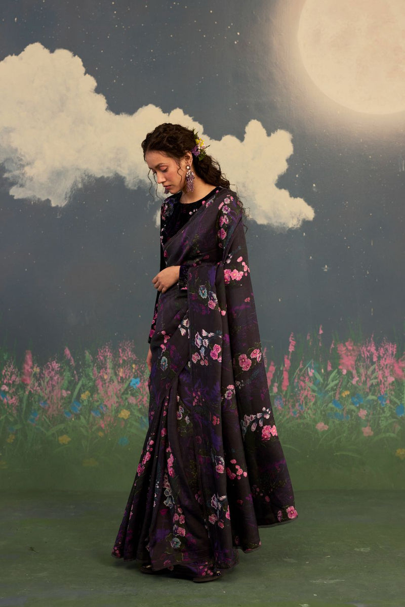 Foxglove Mulberry Silk Sari silk by Nadiya Paar for women Worldwide