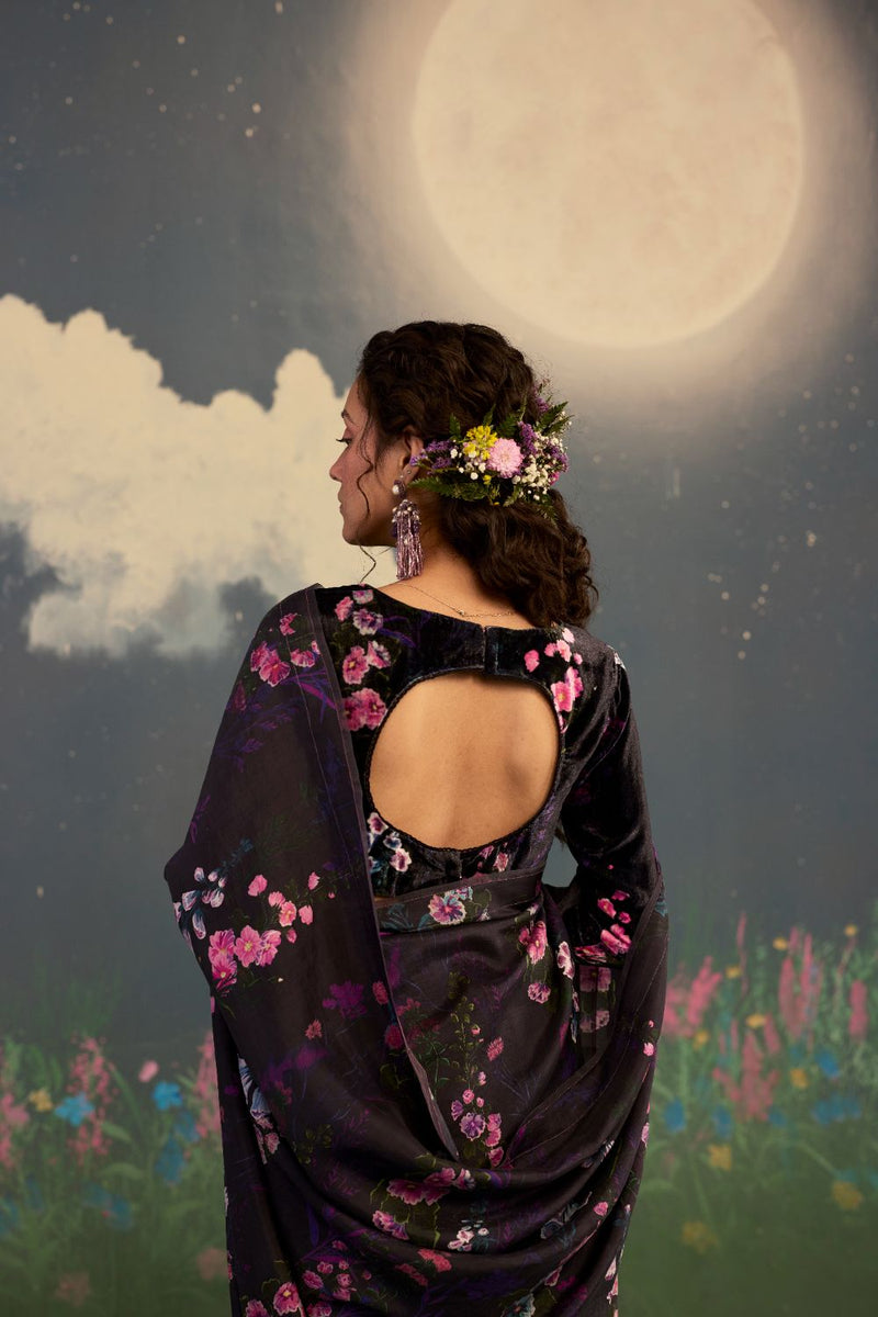 Foxglove Mulberry Silk Sari silk by Nadiya Paar for women Worldwide